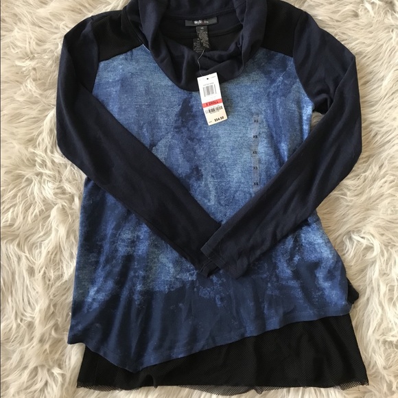 Style & Co Tunic Sweater Asymmetrical Mesh Hem - Picture 2 of 5